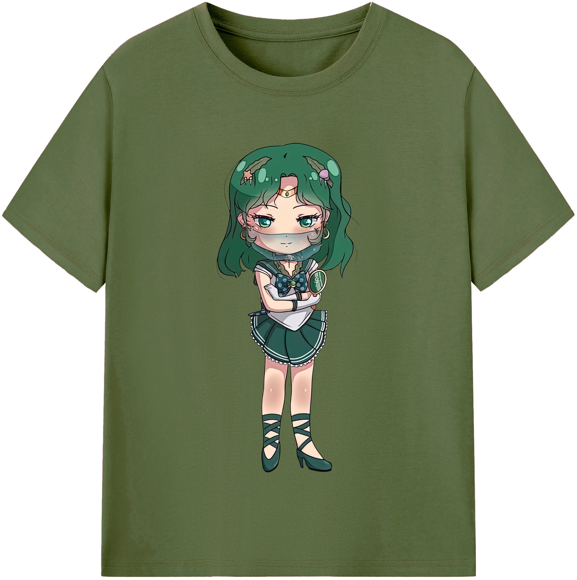 （画像用） 美少女戦士セーラームーン 海王 みちる（かいおう みちる） Sailor Moon Kaiou Michiru 綿100％半袖Tシャツ（フロントプリント）
